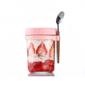 Glass Overnight Oats Jars With Lid And Spoon