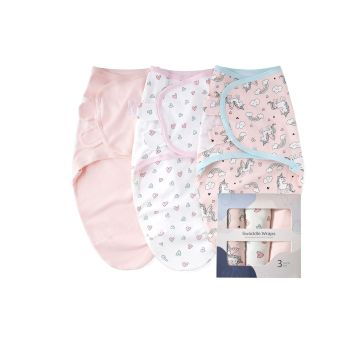 Top-Ranking Adjustable Swaddle Set for Boys and Girls - 3 Pack Soft Cotton Baby Sleep Sacks