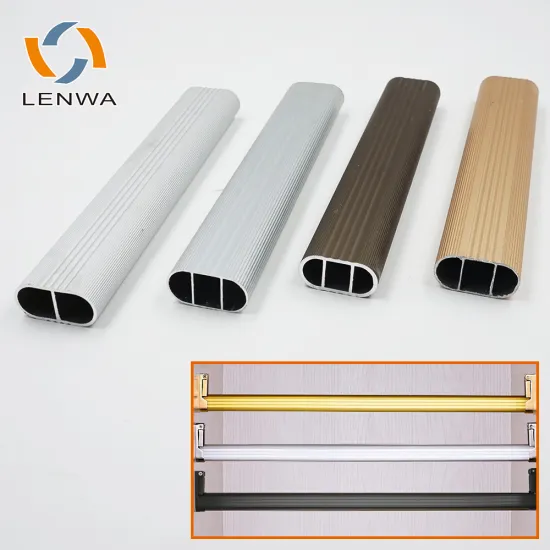 LENWA Extrusion Factory Aluminum Wardrobe Oval Tube for Clothing Hanging