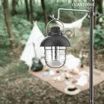 Retro LED Tent Light: Portable, Rechargeable, and Stepless Dimming for Outdoor Camping