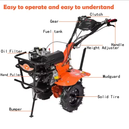 Mini Multifunctional Power Tiller Cultivators for Gardens and Fields