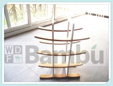 12- Slot Pure Bamboo Assembled Wine Rack with Whiteness Finished