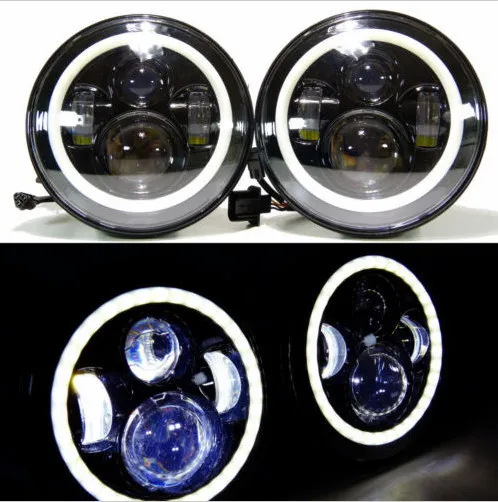 7 inch led headlight super bright Halo Ring Angel Eyes DRL For Jeep Wrangler JK TJ LJ