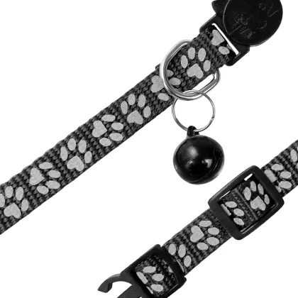 Upgraded Reflective Nylon Cat Collar with Bell - Safe & Breakaway