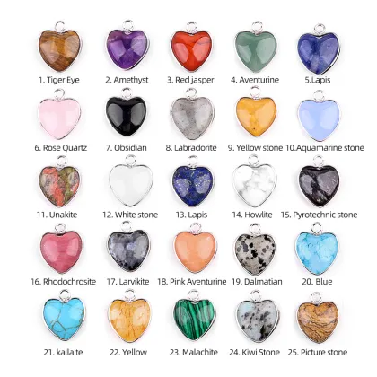 Yellow Jade Love Heart Charms Pendant for Making Jewelry