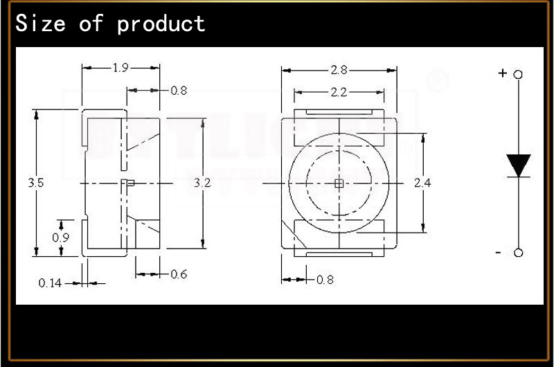 SIZE OF UV LED 3528