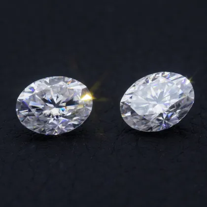 Oval White Moissanite Gemstone 7x9mm for Wedding Rings