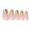 Fingernails Long Ballet Golden French Nail Tip