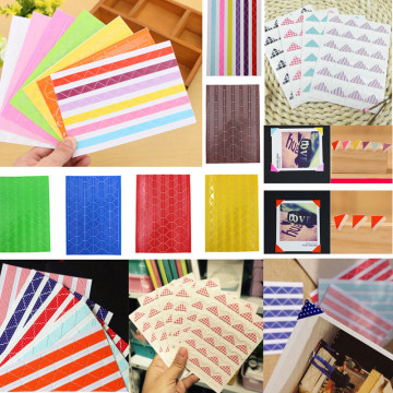 2019 DIY Photo Album Scrapbook Corner Sticker PVC Colorful Paper Corner Stickers Frame Picture Decoration 1Sheet