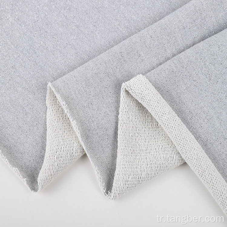 Örme parlak polyester pamuk lurex mikrofiber havlu kumaş