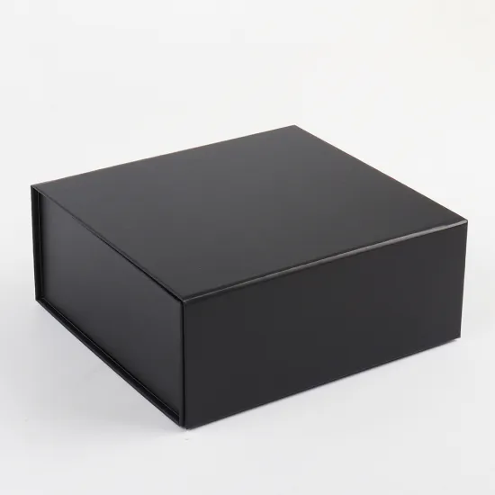 Black Cardboard Packaging Folded Paper Box with Lid
