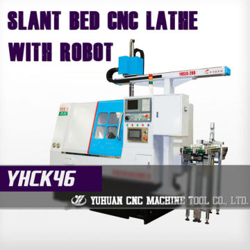 YHCK46 Slant Bed CNC Lathe with Robot