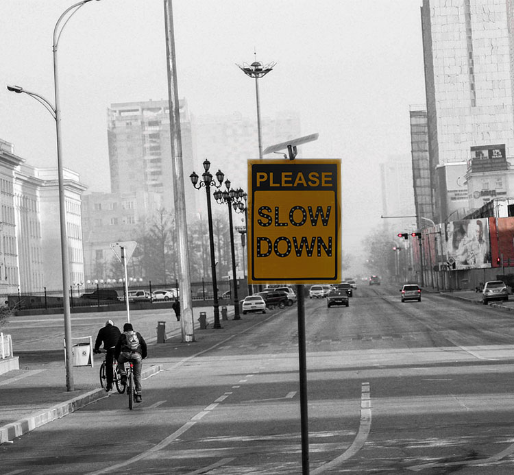 slow down warning sign_01 slow down warning sign_01