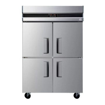 Stainless Steel Four-Door Hotel Kitchen Freezer with Double Temperature Preservation
