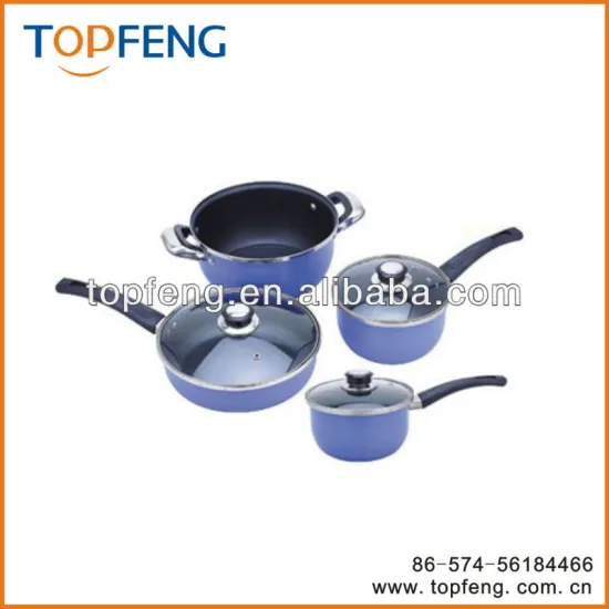 Pan set of 7, Purple/aluminium cooking pan set/cooking pan set/kitchen pan set