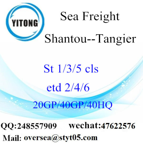 Port de Shantou Expédition de fret maritime à Tanger
