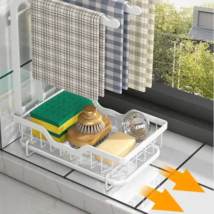 Drain Rack Storage Sink Organizer Rack Kitchen Soap Sponge Brush Holder Shelf Sink Storage Basket Home Accessories