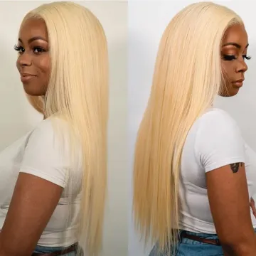 Wholesale 613 Blonde Straight HD Lace Closure Wig Silky Straight 180% Density 613 Blonde Lace Front Wig