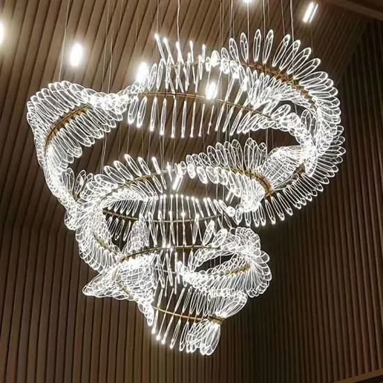 Customized Western Modern Luxury Hotel RGB Acrylic Pendant Lighting Chandelier