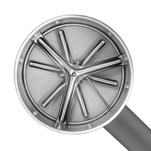 Gray Plastic Handle Manual Stainless Steel Flour Strainer