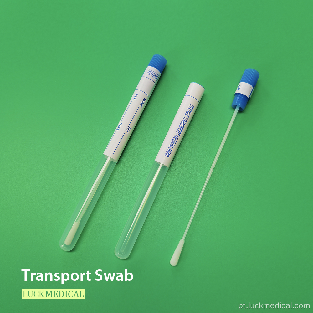 Amostragem de swab de transporte com uso do nariz de tubo