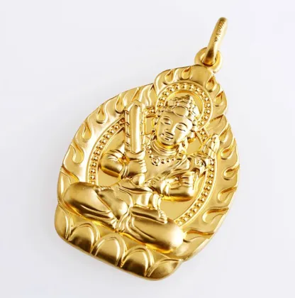 Custom Engraved S925 Silver Oval Buddha Pendant