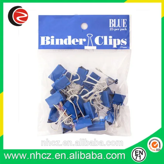 Blue Binder Clips 19mm (.75 inch) - 25 Binder Clips per Pack