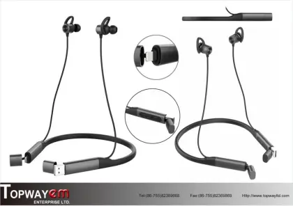 Sports bluetooth headset Neck-mounted
