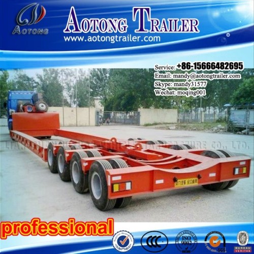 4 axles big pipe transporter trailer/ultra-low lowboy trailer for large tank transportation
