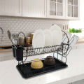 Compact Stainless Steel Dish Drying Rack 2 tier compact stainless steel dish drying rack Factory