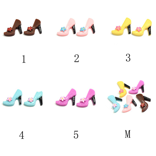 Lovely High-heeled Shoes Shaped Flat Back Resin Cabochon For Handmade craft Decoration Girls Garment Accessories Beads