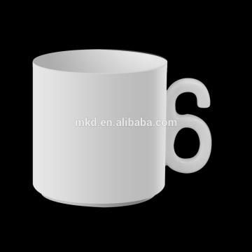 MEIKEDA 10oz White Sublimation Mug With Number handle
