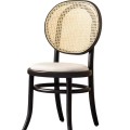 Solid Wood Dining Chair with Rattan Back