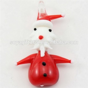 Snowman Christmas Day 3D Flower Lampwork Glass Pendant For Necklace Diy