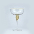 Gold Rimmed Crystal Flute Champagne Glass With Diamond