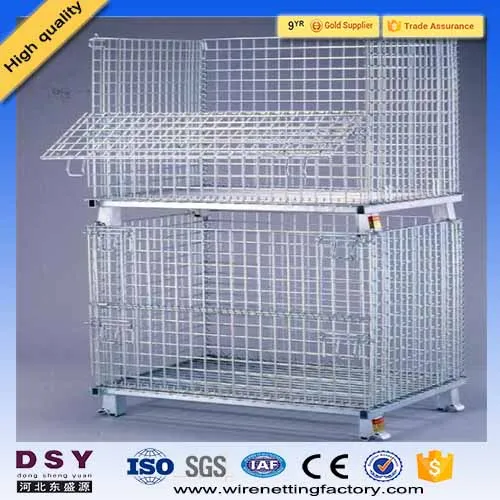 2016 hot sale 1.2X1.0m Collapsible Folding Warehouse Wire Mesh Storage Cage for sale