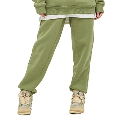 Autumn solid velvet tracksuit pants with bunched feet