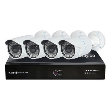 DVR Kit, Includes 1 Piece 4CH HDMI P2P DVR and 4 Cameras, 1/3" CCD 500TVL, 3.6mm Lens, 24 IR-LEDs