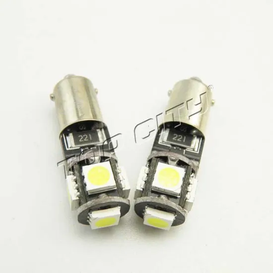 Topcity Hot Sale 6000K 400LM White Color BA9S 5SMD 5050 CANBUS LED Car Bulb Indicator