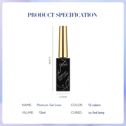 JTING 6-Color Platinum Nail Art Gel Liner Collection Set