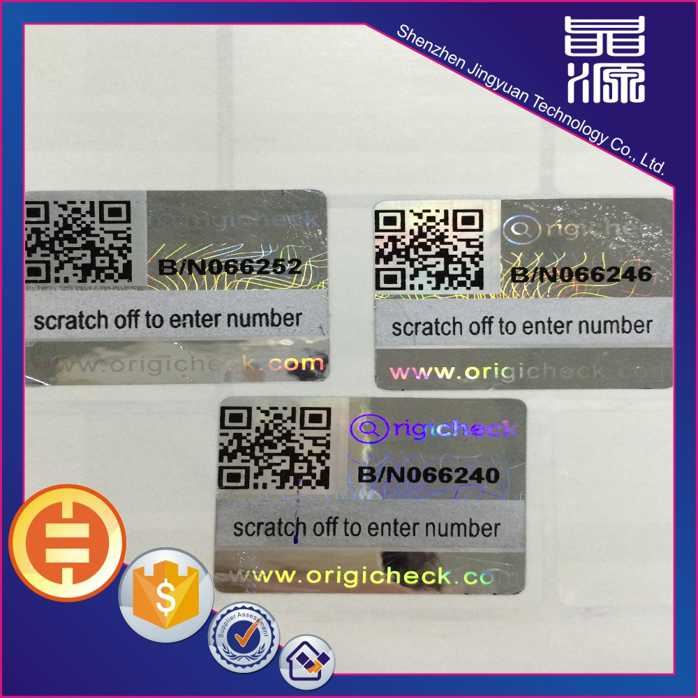 Custom Hologram Label Sticker With Series Number