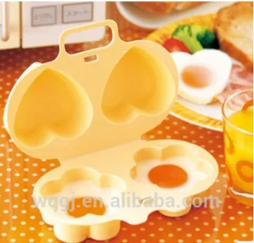 Plastic Egg Poacher Shape of Flower and Love Microwave Egg Cooker