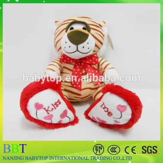 Valentine's Day plush heart-shaped tiger toy, big foot plush animals toy