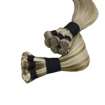 22 inch USA European Cuticle Aligned Virgin Remy Double Drawn Human Hair Balayage Micro Hand Tied Weft Hair Extension Piano