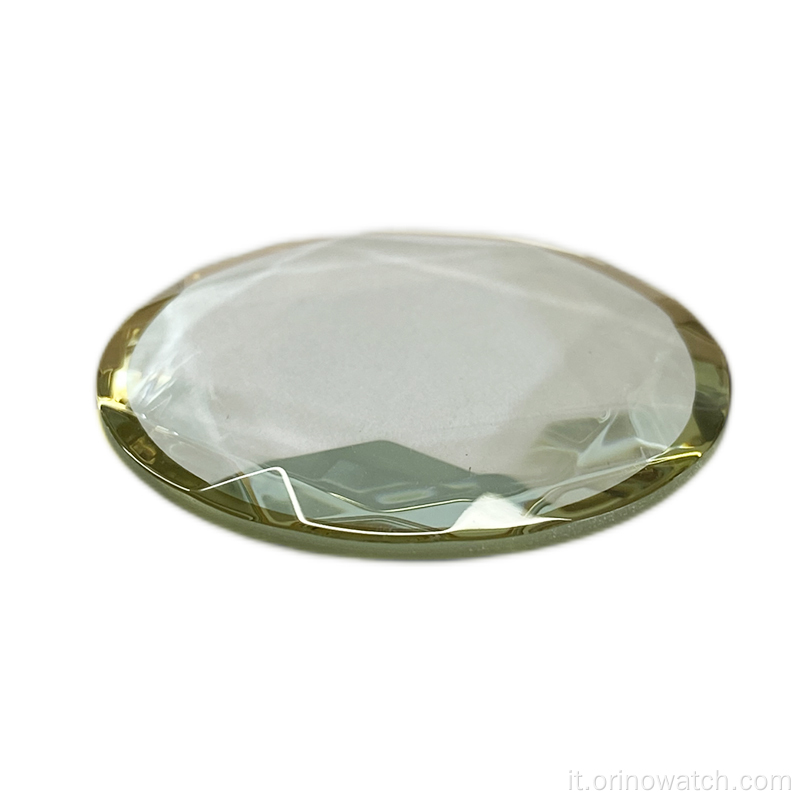 Parti di orologio in vetro in superficie di taglio del diamante