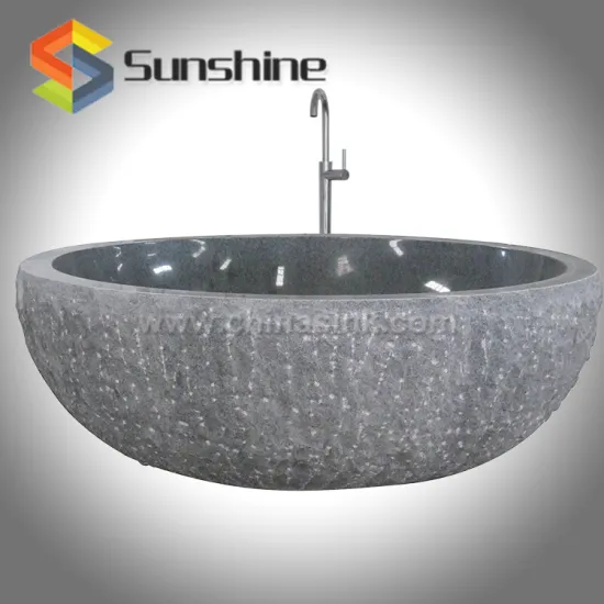 654 Natural Dark Grey Granite Stone Bathroom Tubs in China