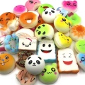 New 20Pcs Squishy Cake Panda Ice Cream Donut Keychain Slow Rising Squishy Toys Squishy Food Phone Strap