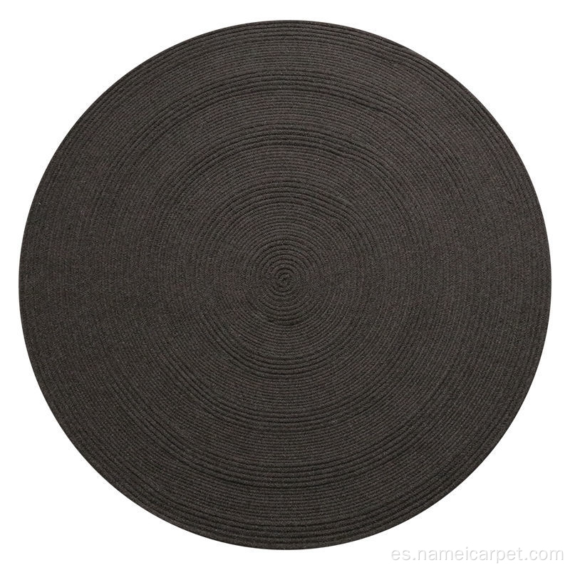 Alfombras de la zona negra de lana redonda alfombra