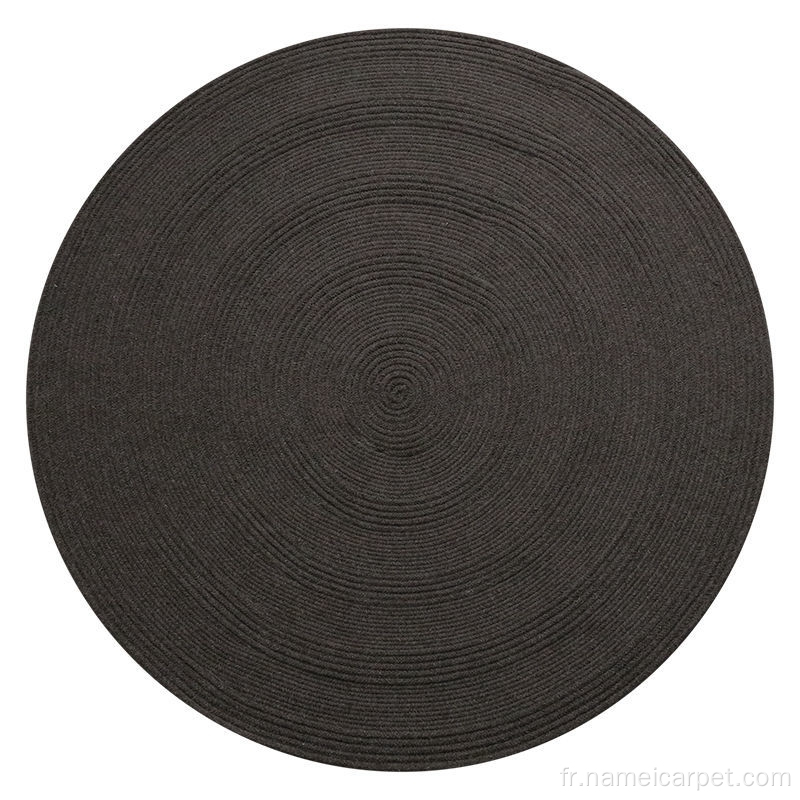 Tapis de tapis noirs en laine ronde