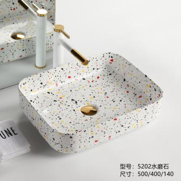 Nouveau style décor de luxe Terrazzo Wash Basin